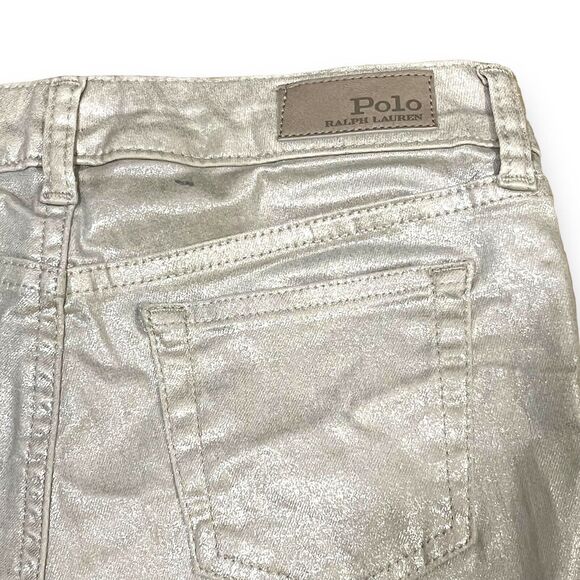 Polo Ralph Lauren Kids Girls The Tompkins Skinny Jeans Pants Size 14 Silver - Picture 7 of 7